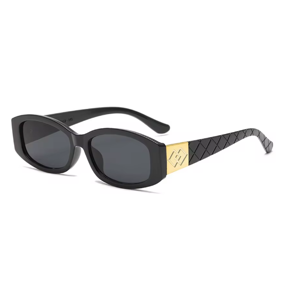 small frame with gold trim ladies sunglasses