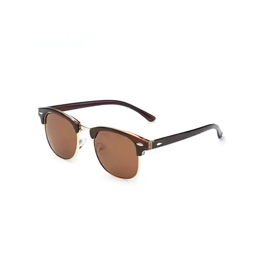 semi rimless polarised brown sunglasses